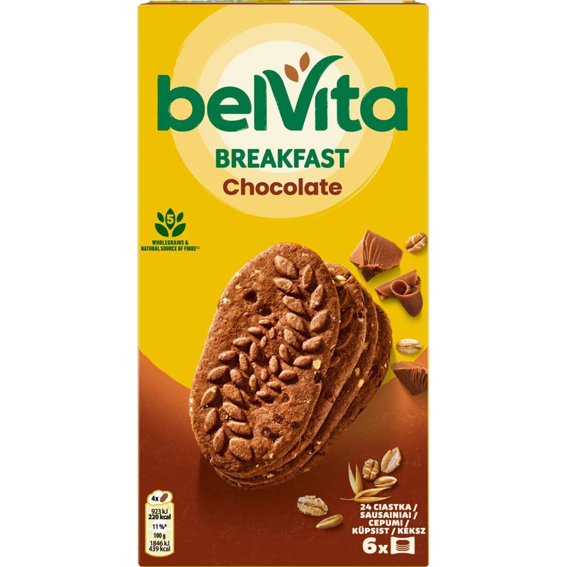Kakav. sausainiai su šok. gab. BELVITA, 300 g