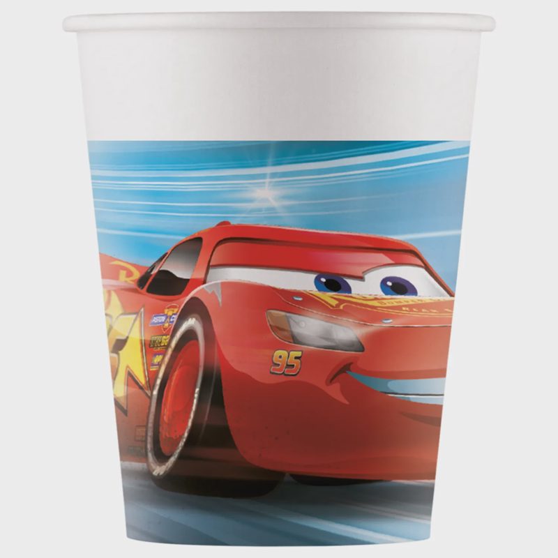 Popierin. puodeliai CARS FSC, 200 ml, 8 vnt.