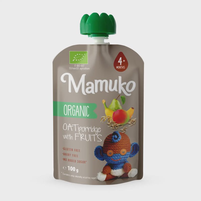 Ekol. MAMUKO obuolių tyrelė, 4 mėn, 100 g
