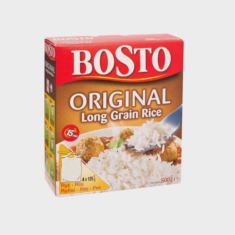 Ilgagrūdžiai ryžiai BOSTO, 4 x 125 g