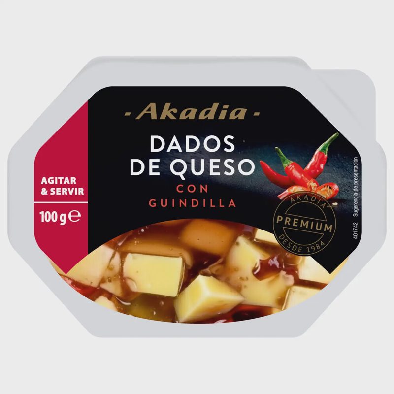 Sūris su aitr. paprikomis AKADIA, 45 %, 100 g