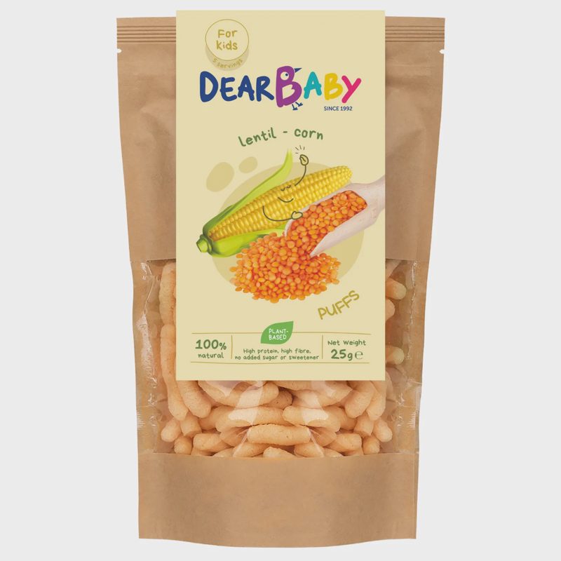 Lęšių ir kukurūzų užkandis DEAR BABY, 25 g