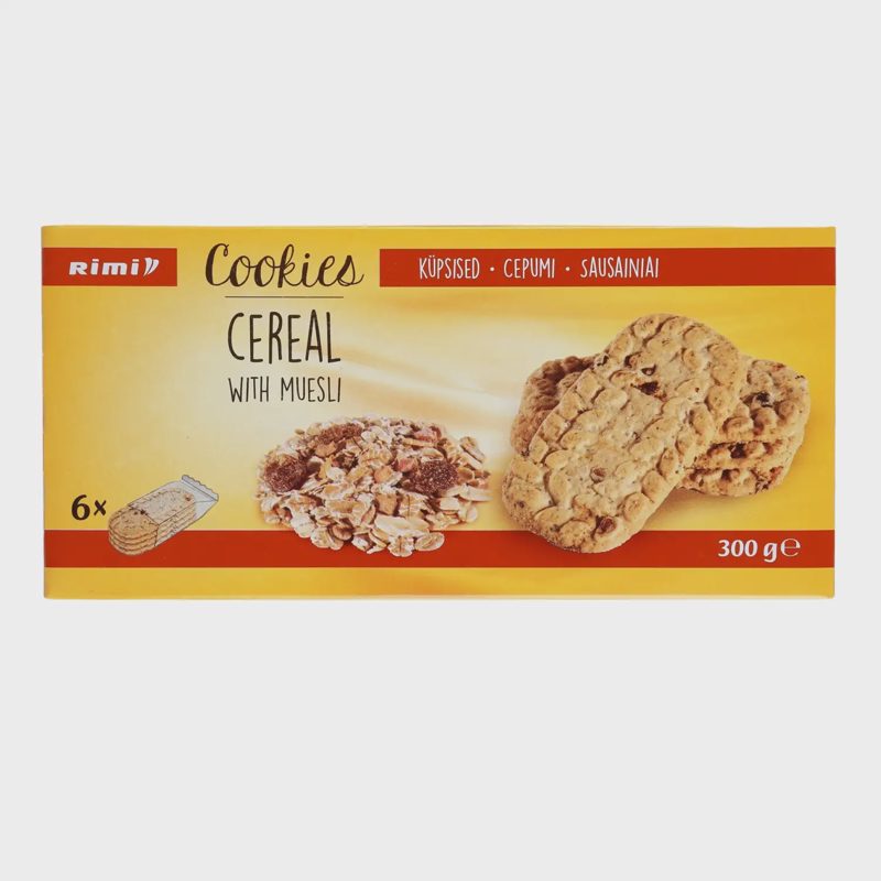 Grūdiniai sausainiai su dribsniais RIMI, 300g