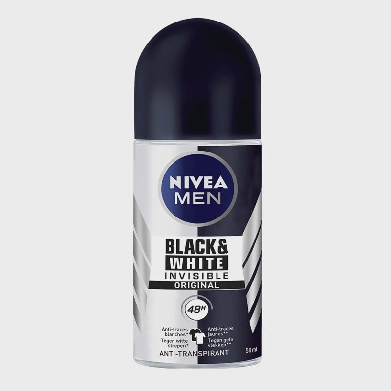 Nivea Black&White Invisible deo roll-on, 50 ml