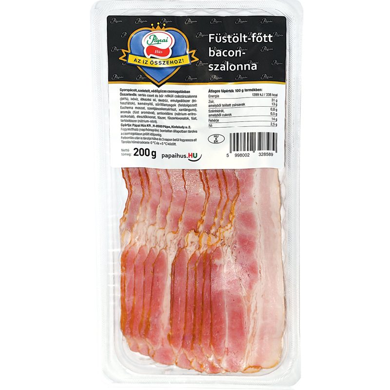 PÁPAI FÜSTÖLT-FŐTT SZELETELT BACON SZALONNA