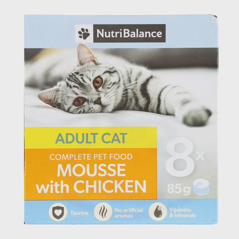 Kačių ėdalas NUTRIBALANCE su višt., 8 x 85 g