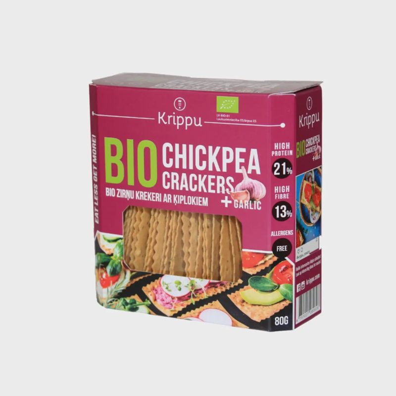 Ekol. avinž. krekeriai su česn. KRIPPU, 80 g