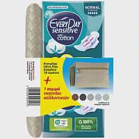 Everyday Σερβιέτες Sensitive Ultra Plus Normal 18τεμ + Tσαντάκι Δώρο