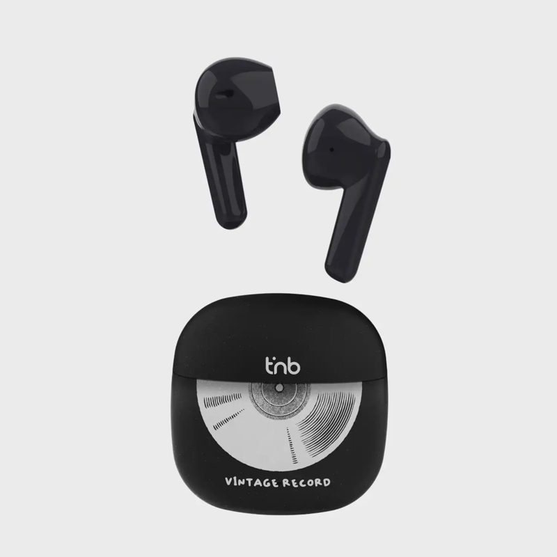 Ausinės su įkrovimo dėklu TNB, juodos, AW26