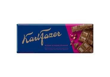Pieninis šokoladas su razinomis ir riešutais KARL FAZER, 180 g