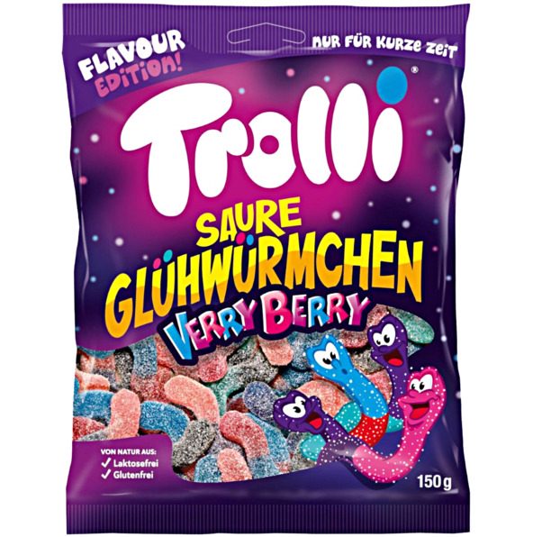 Trolli Sour Glowworms gumeni bomboni 100 g