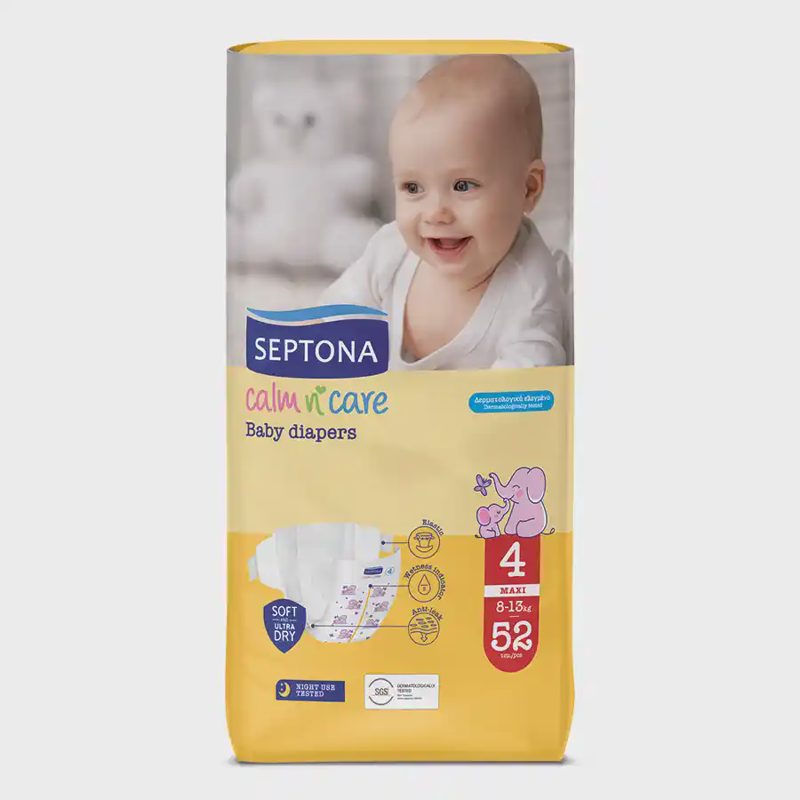Septona Πάνες Calm N' Care Maxi N.4 8-13kg 52τεμ