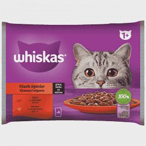 Whiskas Adult Πλήρης Υγρή Τροφή Γάτας Επεξεργασμένο Κρέας 4x13x85gr