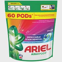 Ariel Απορρυπαντικό Πλυντηρίου Κάψουλες Touch Of Lenor Color All In 1 60μεζ.