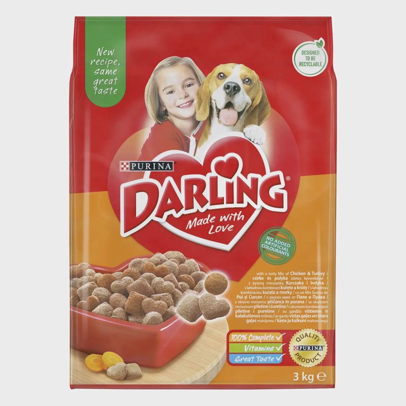 Sausas šunų ėdalas su vištiena DARLING, 3kg