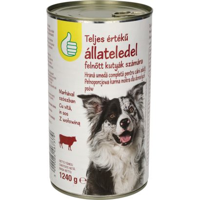 Auchan Tipp teljes értékű állateledel kutyának marha 1240g