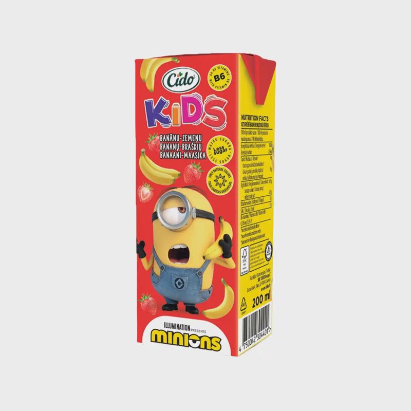 Bananų ir braškių gėrimas CIDO KIDS, 0,2 l