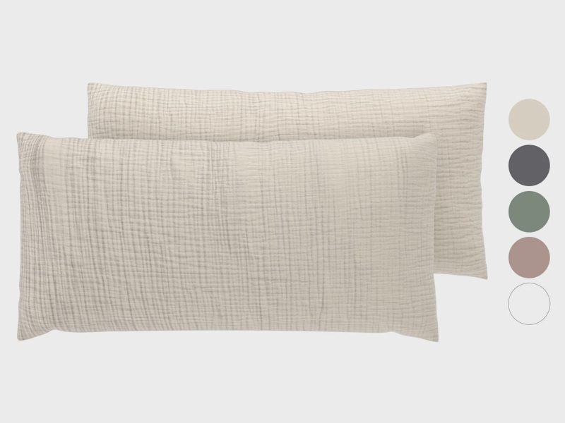 Mušelínový potah na polštář pro spánek na boku, 40 x 80 cm, 2 kusy