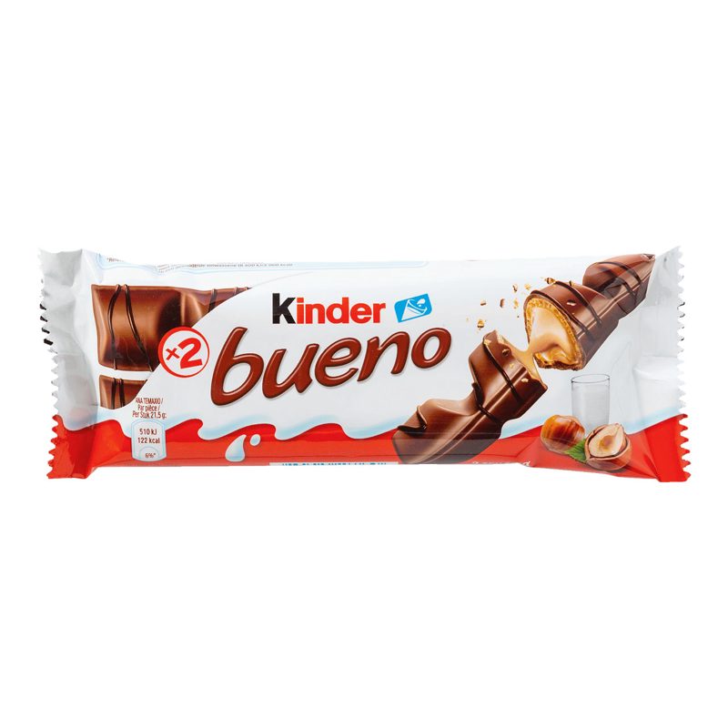 Kinder Bueno Dark oplatka s mléčno-lískoořechovou náplní politá hořkou čokoládou 2 ks 43g