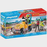 Playmobil Action Heroes Οδοστρωτήρας Και Εργάτες