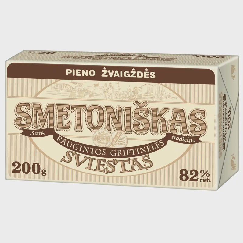 SMETONIŠKAS sviestas, 82 % rieb., 200 g