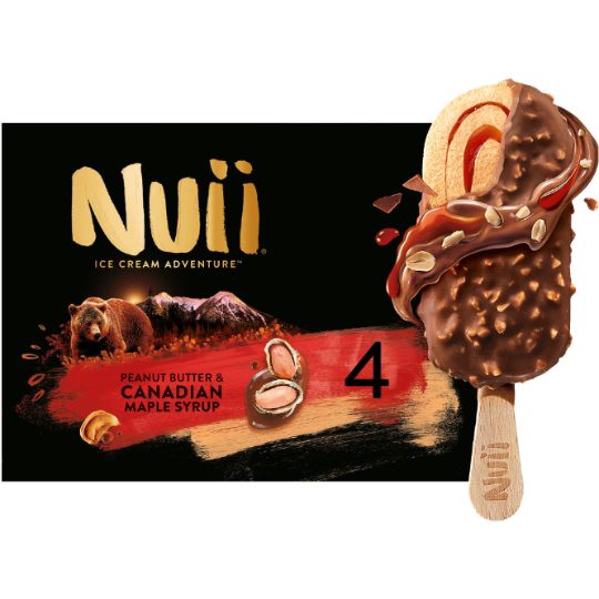 Glaces Bâtonnets Beurre de Cacahuètes Sirop d'Erable NUII