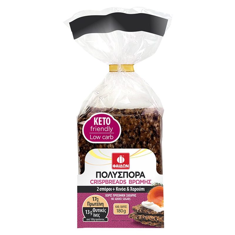 Φαίδων Crispbread Βρώμης Με Ηλιόσπορο & Κριθάρι 180gr