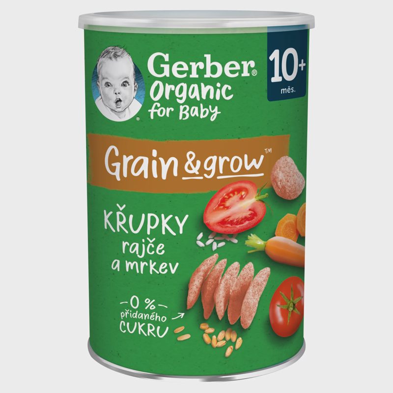 Gerber Organic Μπουκιές Δημητριακών Με Τομάτα & Καρότο Bio 35gr
