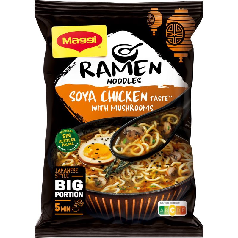 Μaggi Ramen Noodles Κοτόπουλο Σόγια Με Μανιτάρια 90gr