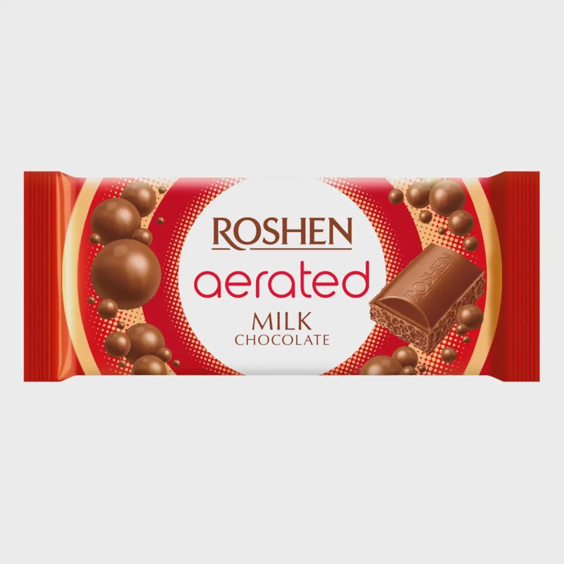 Pieninis porėtas šokoladas ROSHEN, 80 g