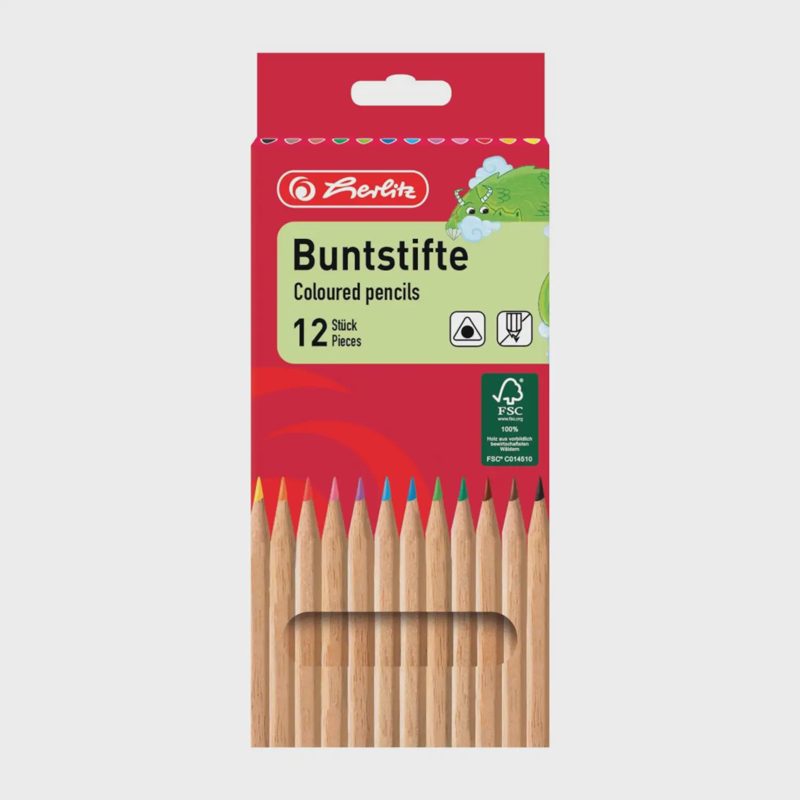 Spalvoti pieštukai HERLITZ, 12 vnt, BS26