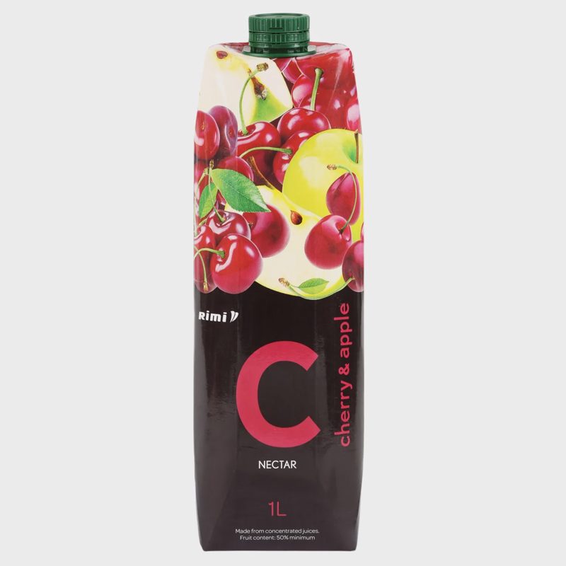 Obuolių ir vyšnių nektaras RIMI, 50 %, 1 l