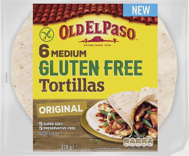 Old El Paso 6 Gluten Free Tortillas 216 g