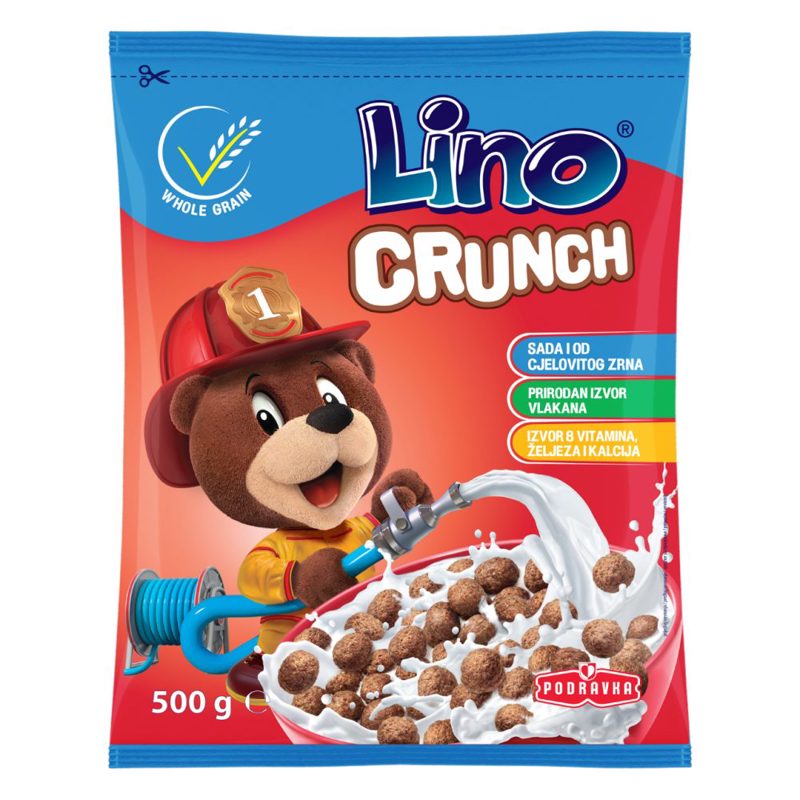 ŽITNE KROGLICE Z OKUSOM ČOKOLADE CRUNCH LINO, PODRAVKA, 500G