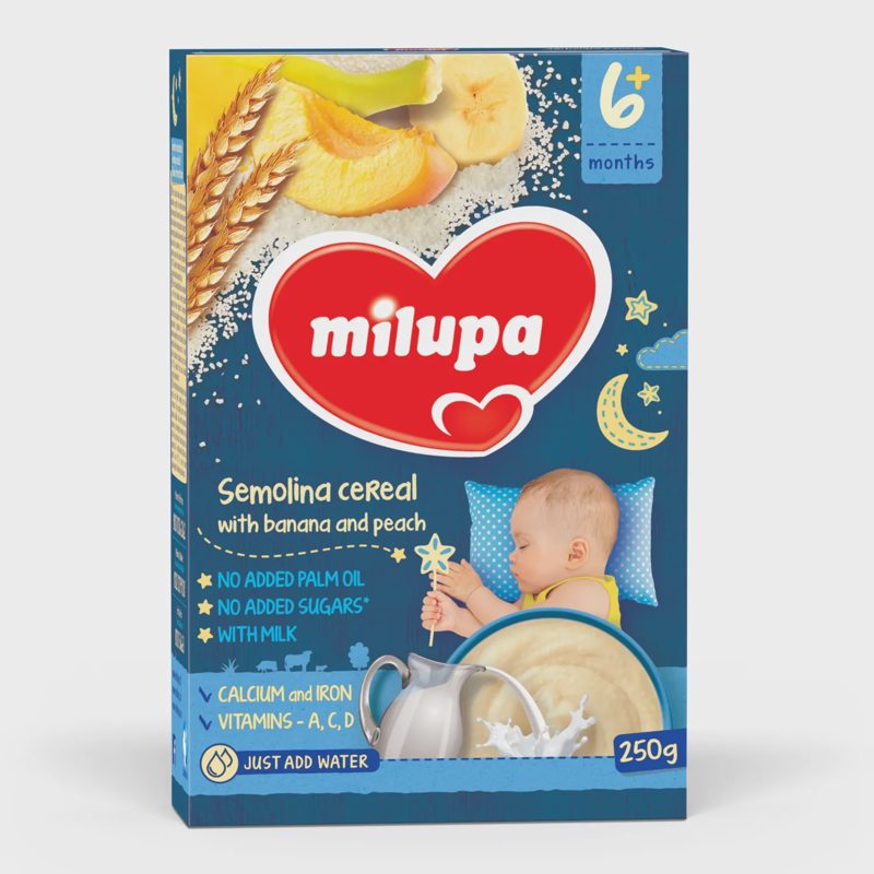 Manų košė su vaisiais MILUPA, 250 g