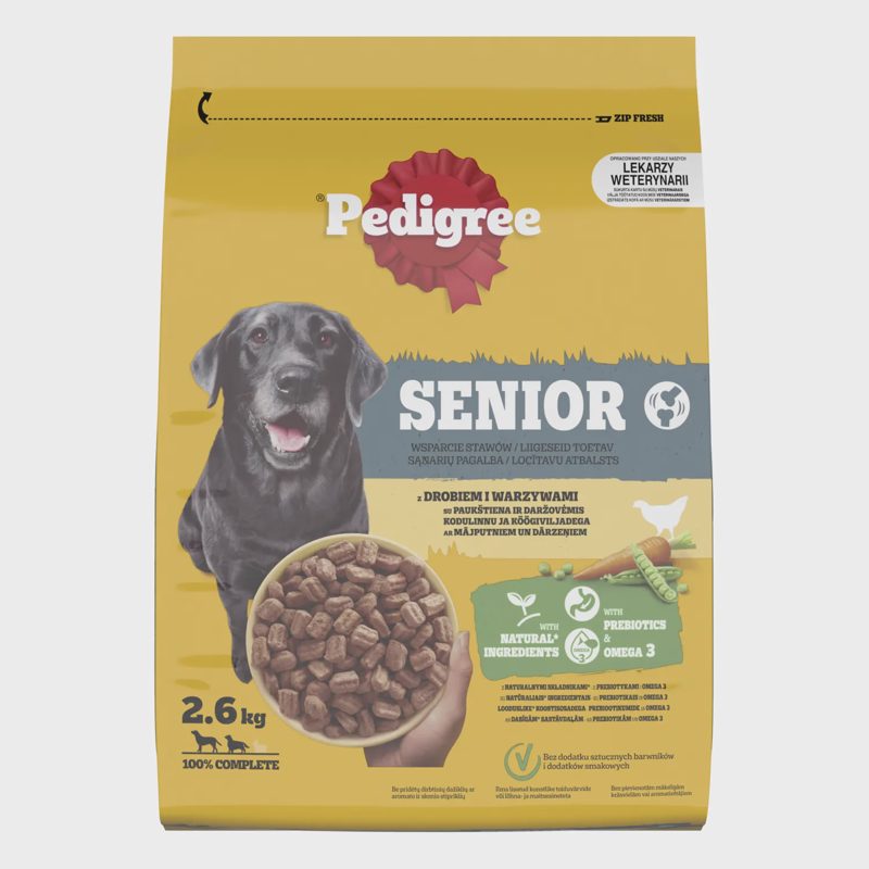Šunų ėdalas PEDIGREE SENIOR, su darž. 2,6 kg