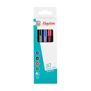 10 stylos à bille Esquisse Pointes moyennes