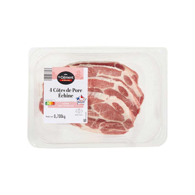 4 côtes de porc échine