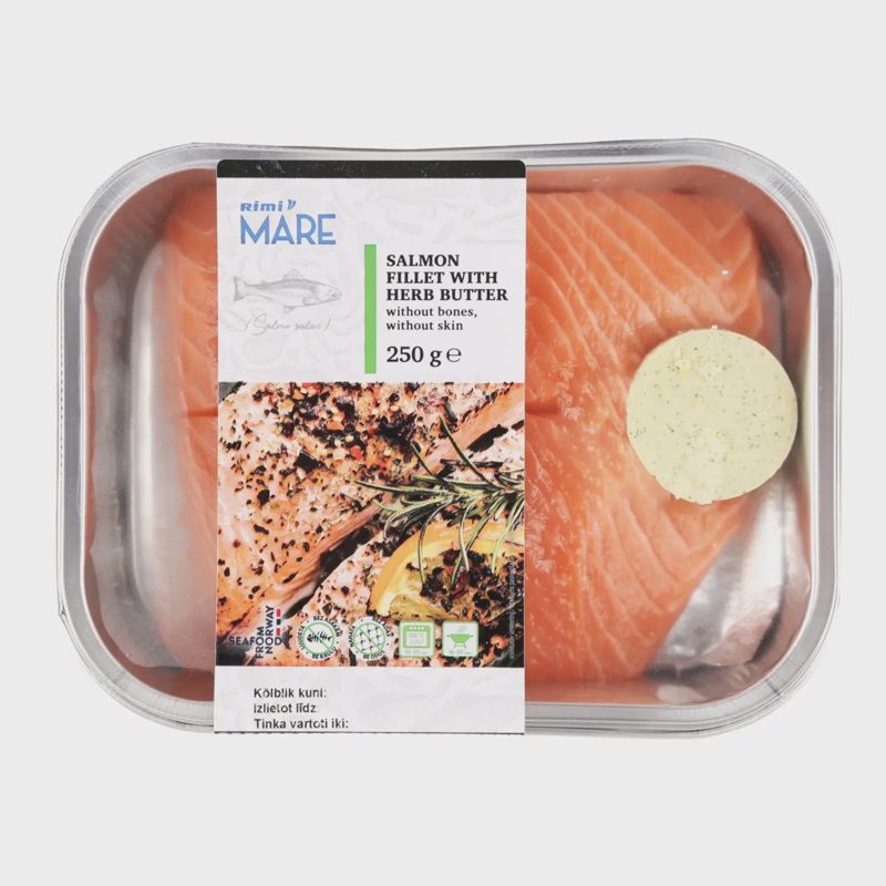 Lašišų filė su priesk. žol. sviestu RIMI,250g