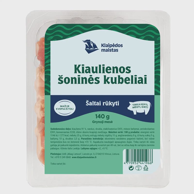 Šaltai rūkyti šoninės kubeliai, a.r., 140 g