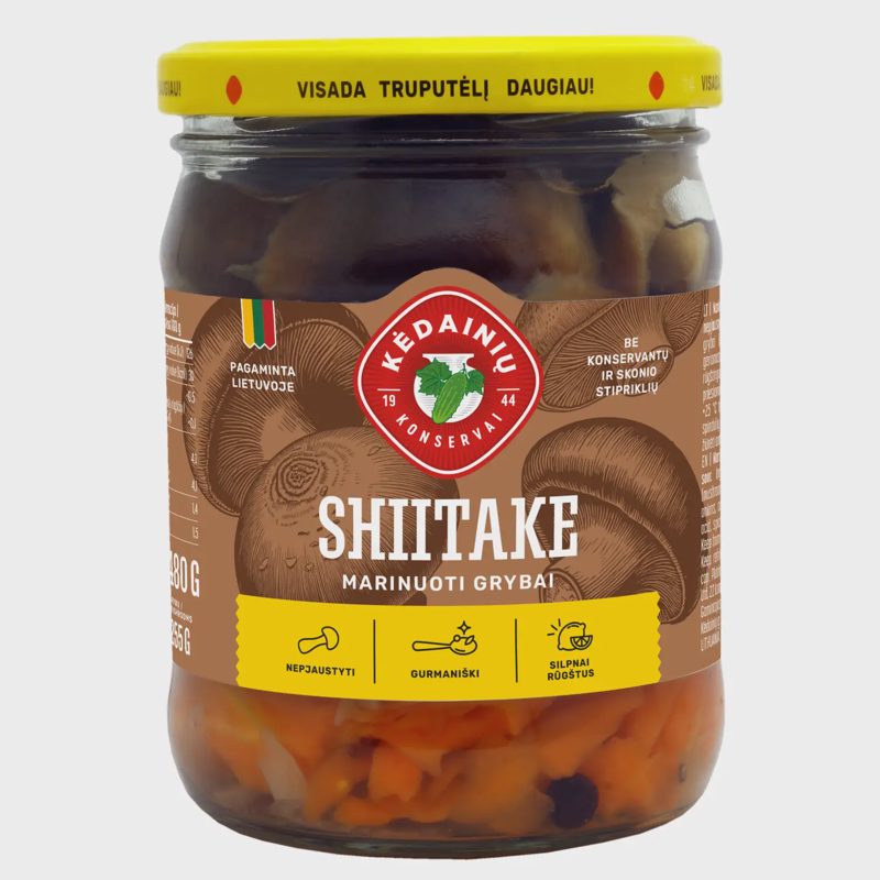 Marinuoti grybai KKF SHIITAKE, 500 g / 480 g