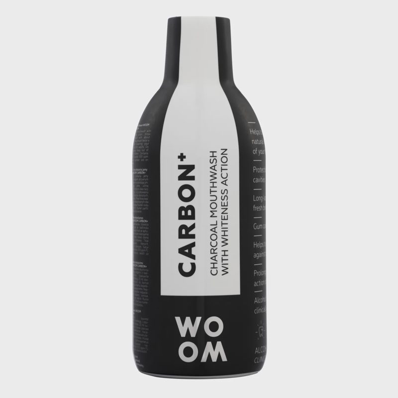 Burnos skalavimo skystis WOOM CARBON+, 500 ml