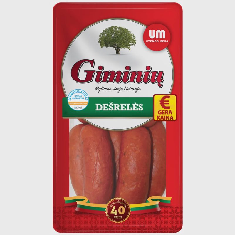 Karštai rūkytos dešrelės GIMINIŲ, I r., 800 g