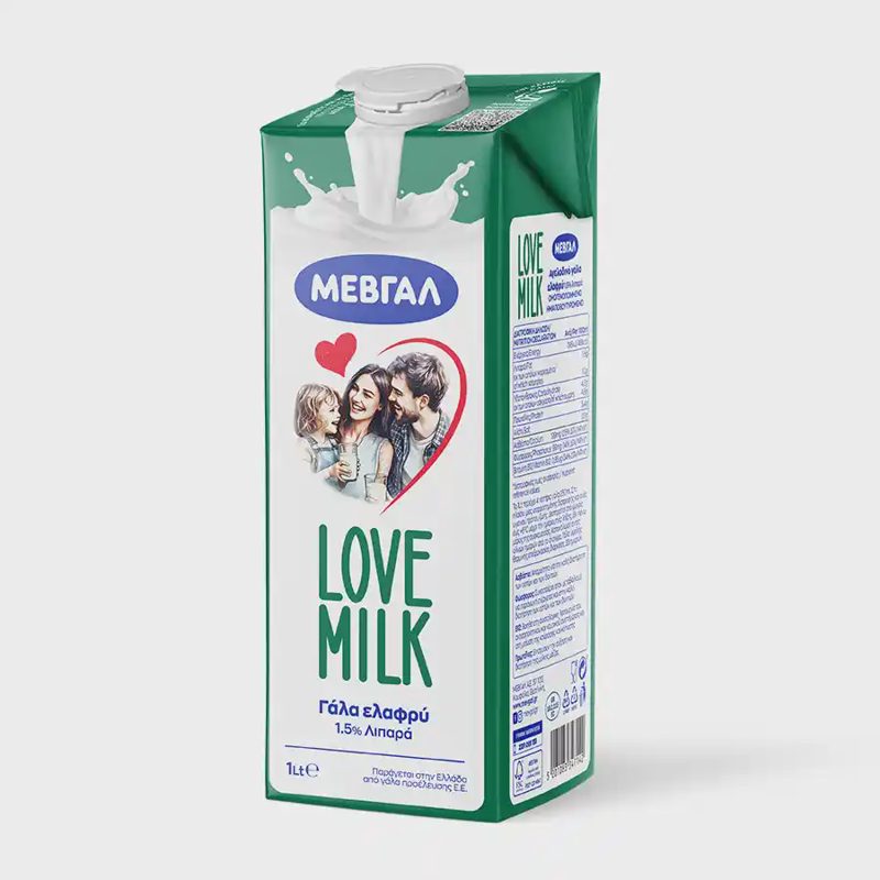 Μεβγάλ Love Milk Γάλα 1,5% Λιπαρά 1L