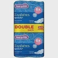 Feel Good! Σερβιέτες Ultra Plus Night Double Pack 20 τεμ