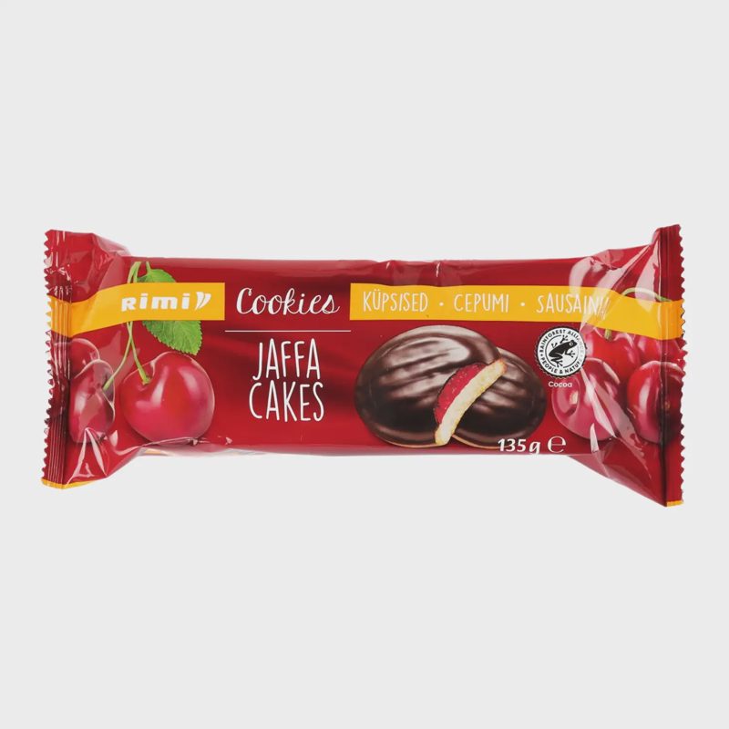 Sausainiai su vyš. sk. želė šok. JAFFA, 135 g