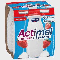 Actimel Ρόφημα Γιαουρτιού Φράουλα 4x100gr
