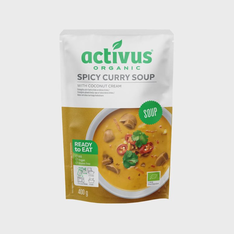 Ekologiška aštri kario sriuba ACTIVUS, 400 g