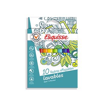 10 feutres effacables Esquisse Pointes moyennes