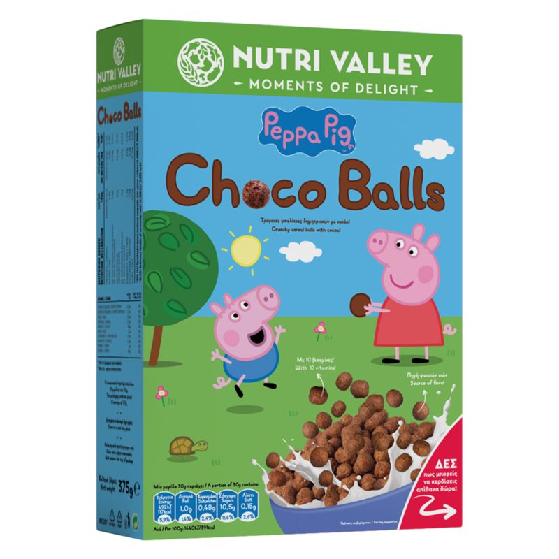 Nutri Valley Δημητριακά Peppa Pig Choco Balls 375gr